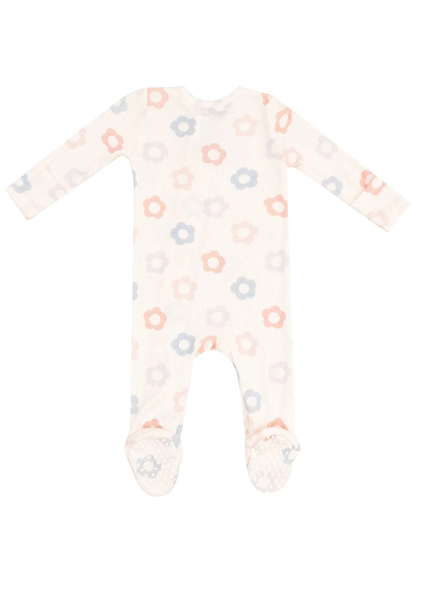2-Way Zipper Footie - Daisy Pop