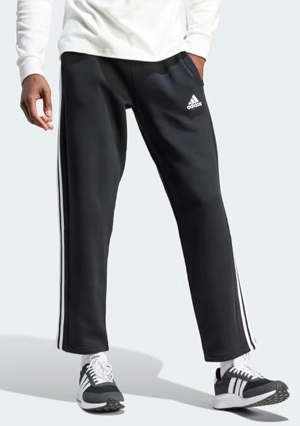 Adidas Men's 3 Stripes Essentials Fleece Open Hem Track Pants
