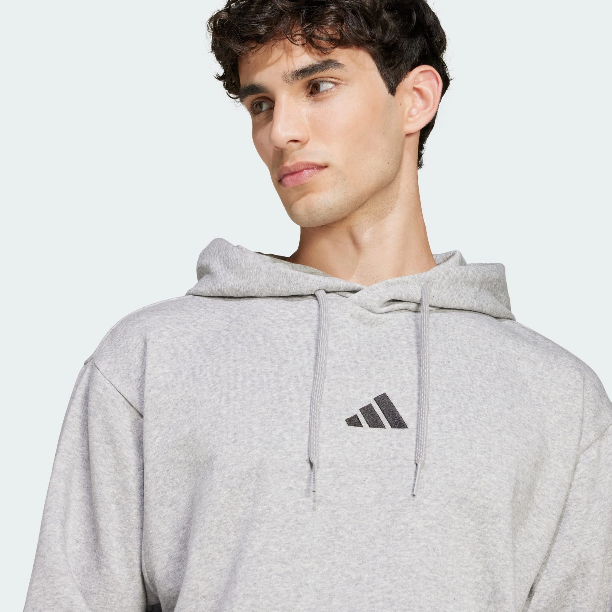 ADIDAS MEN'S FEELCOZY FLEECE GREY HOODIE