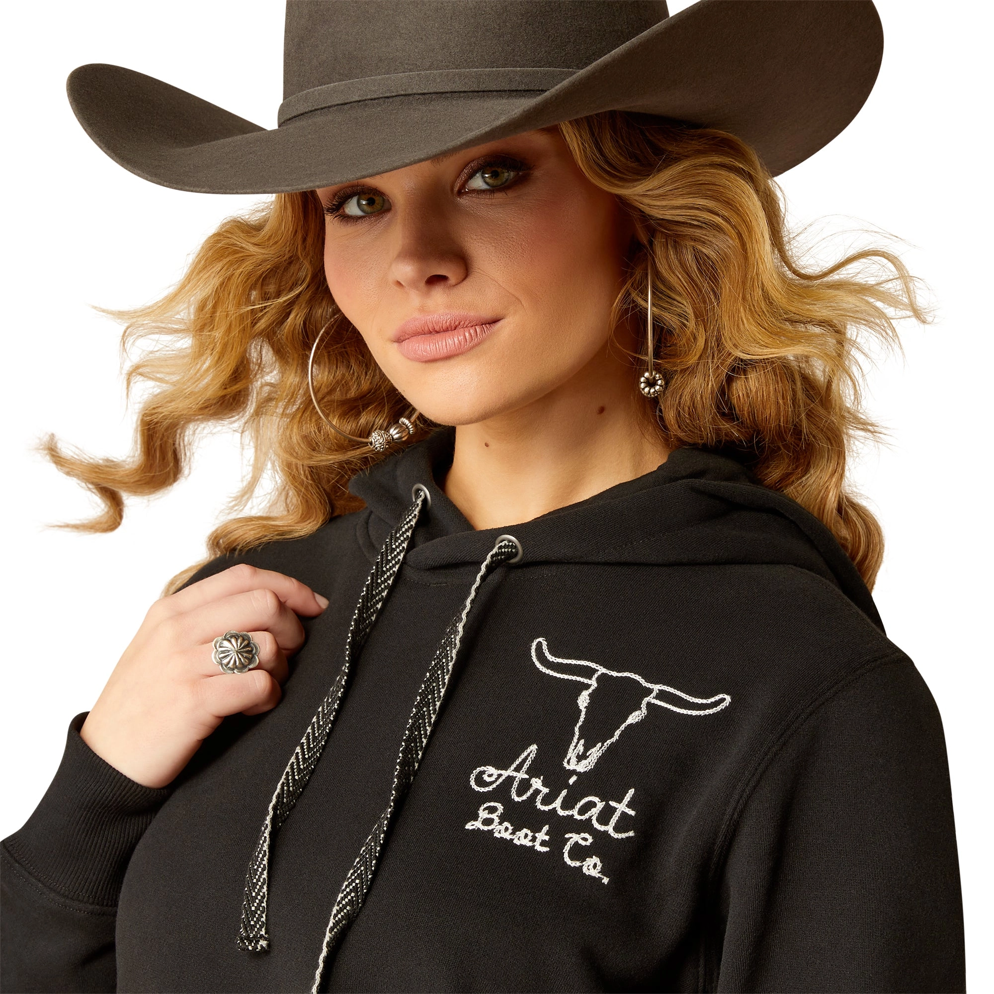 Ariat Ladies 10051999 Steer Stitch Hoodie in Black