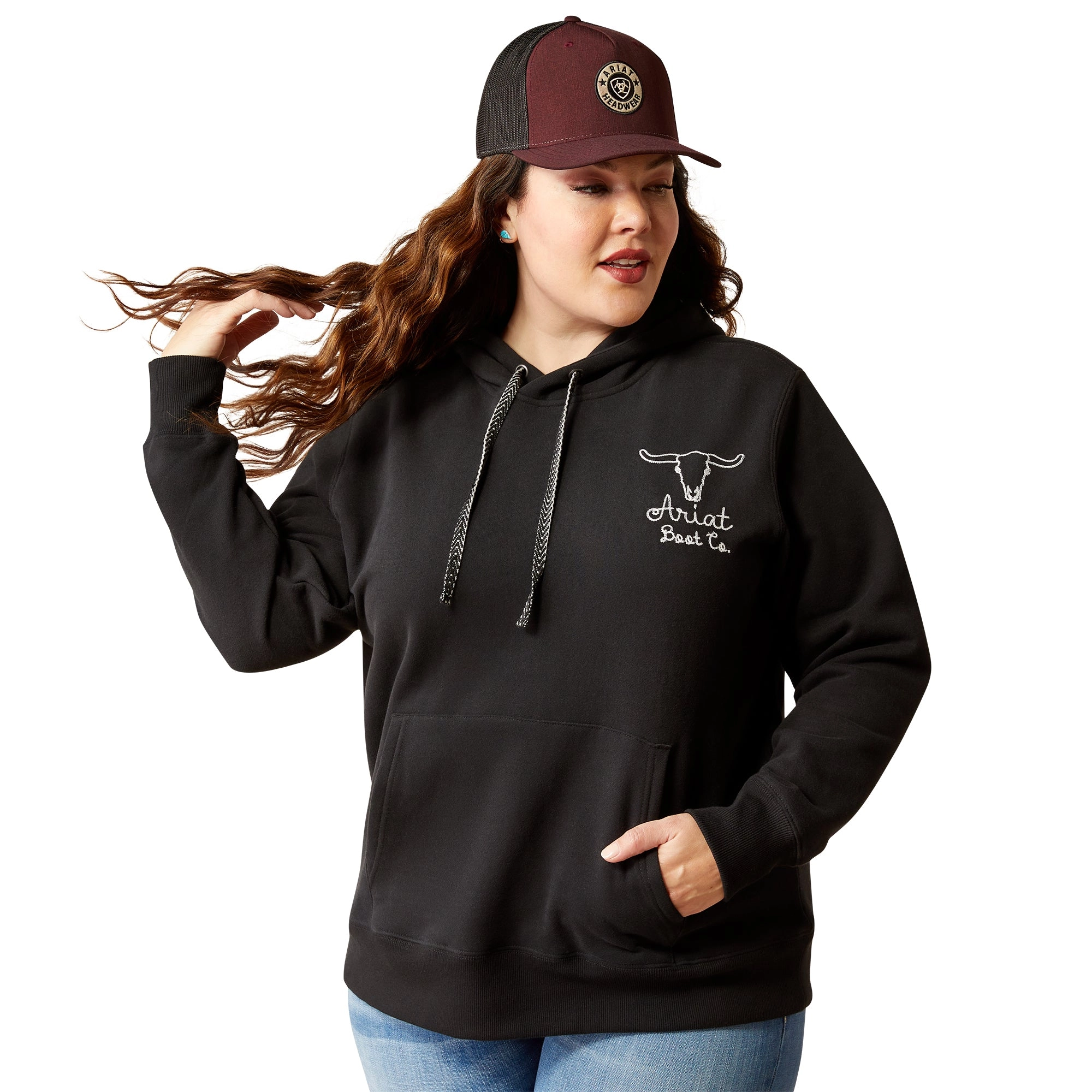 Ariat Ladies 10051999 Steer Stitch Hoodie in Black