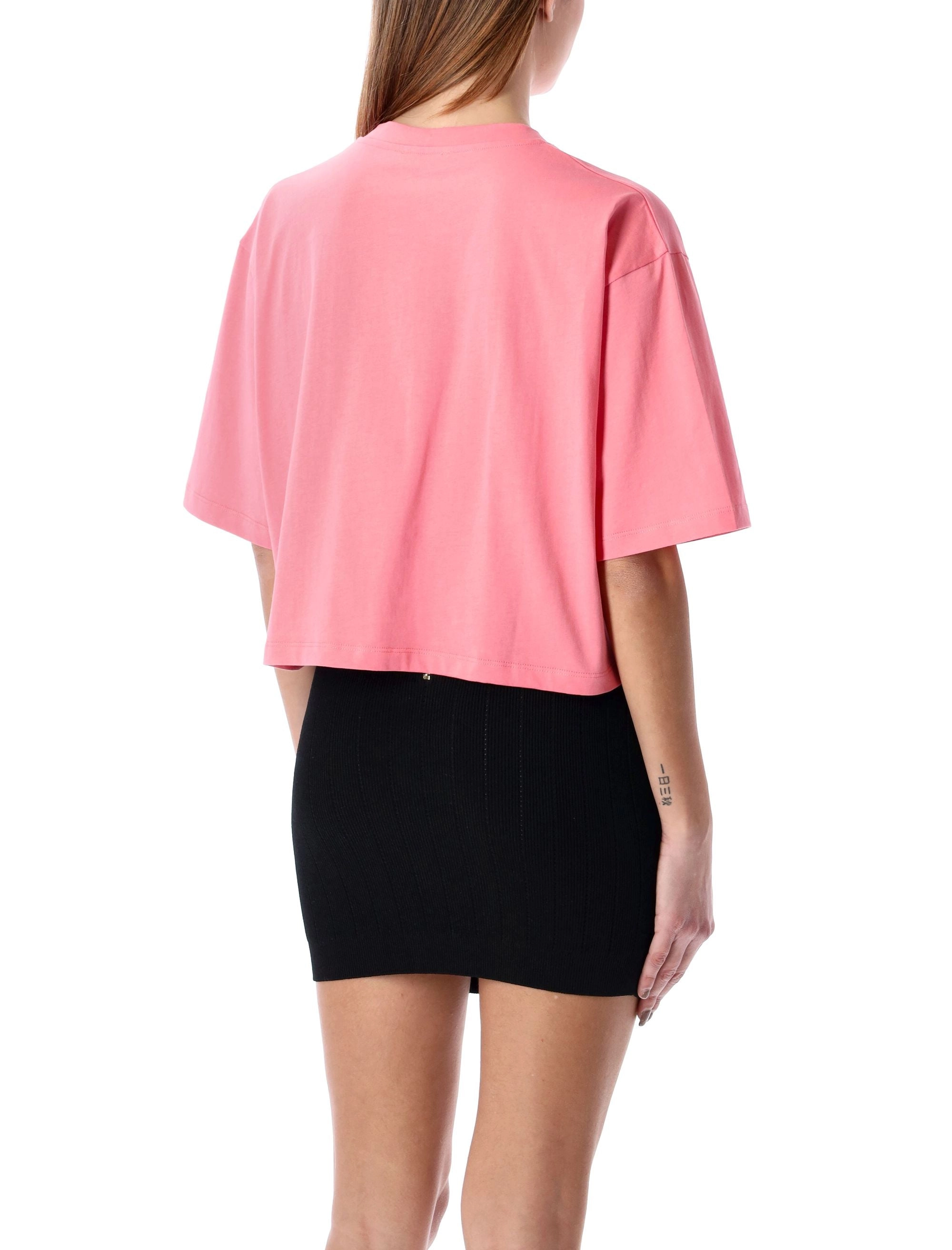 Balmain Logo Printed Cropped T-Shirt