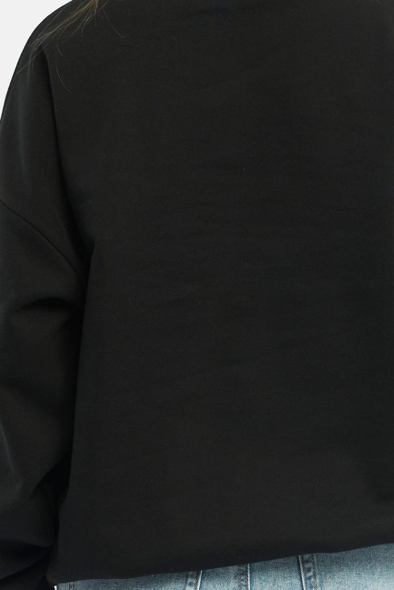 Black Graphic Sweater Long Sleeve