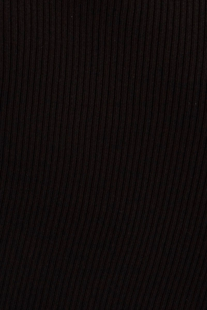 Black Short Sleeve Rib Cardigan