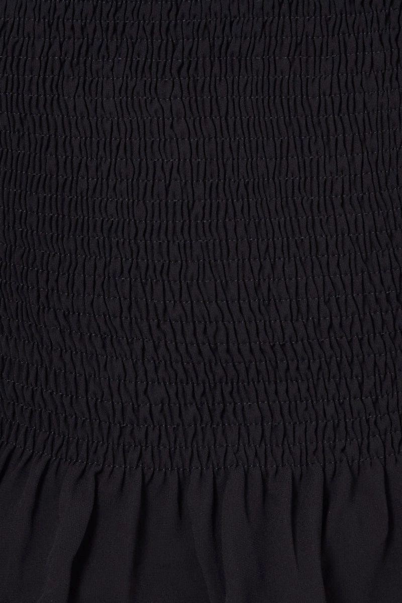 Black Top Short Sleeve Square Neck