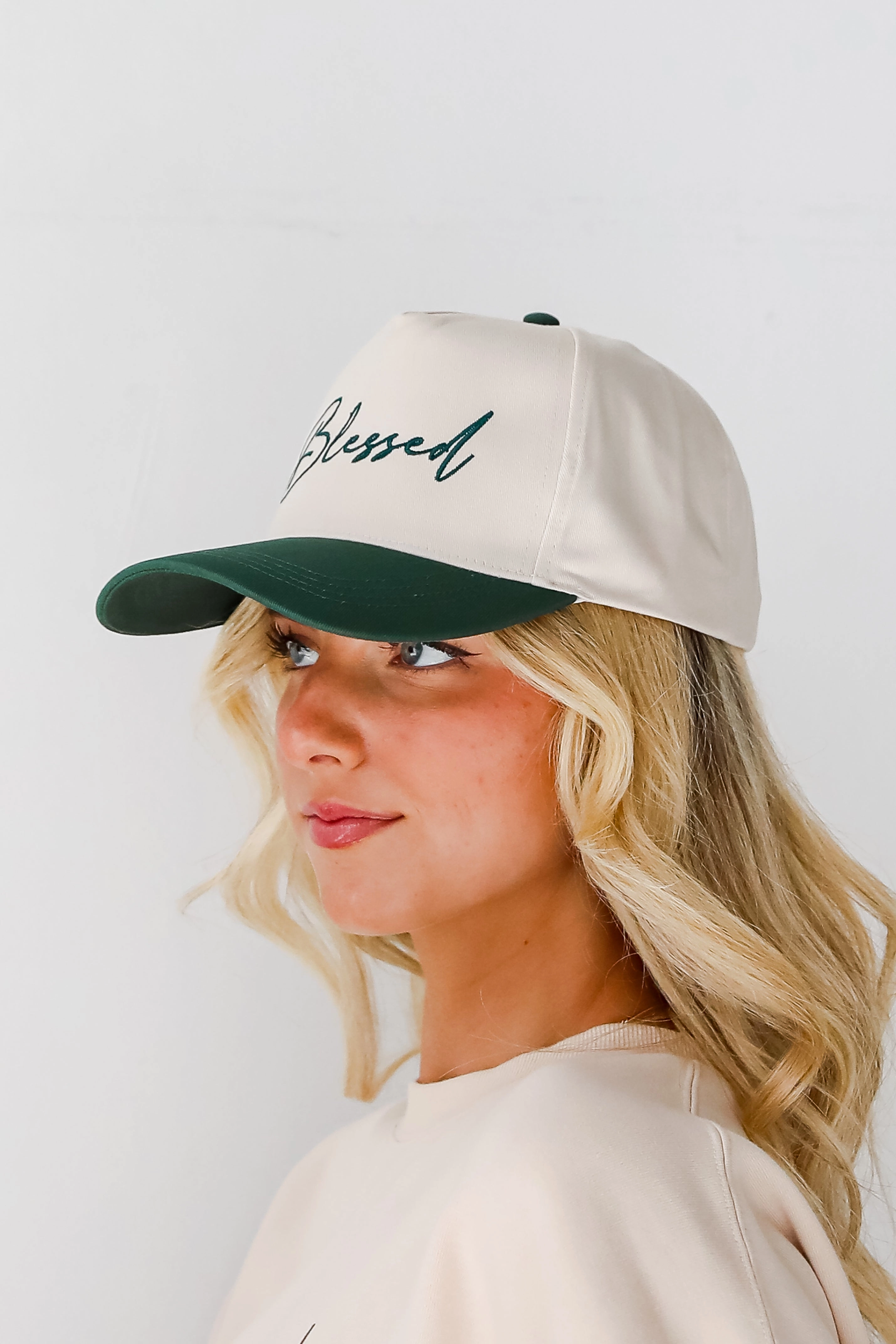 Blessed Color Block Embroidered Hat