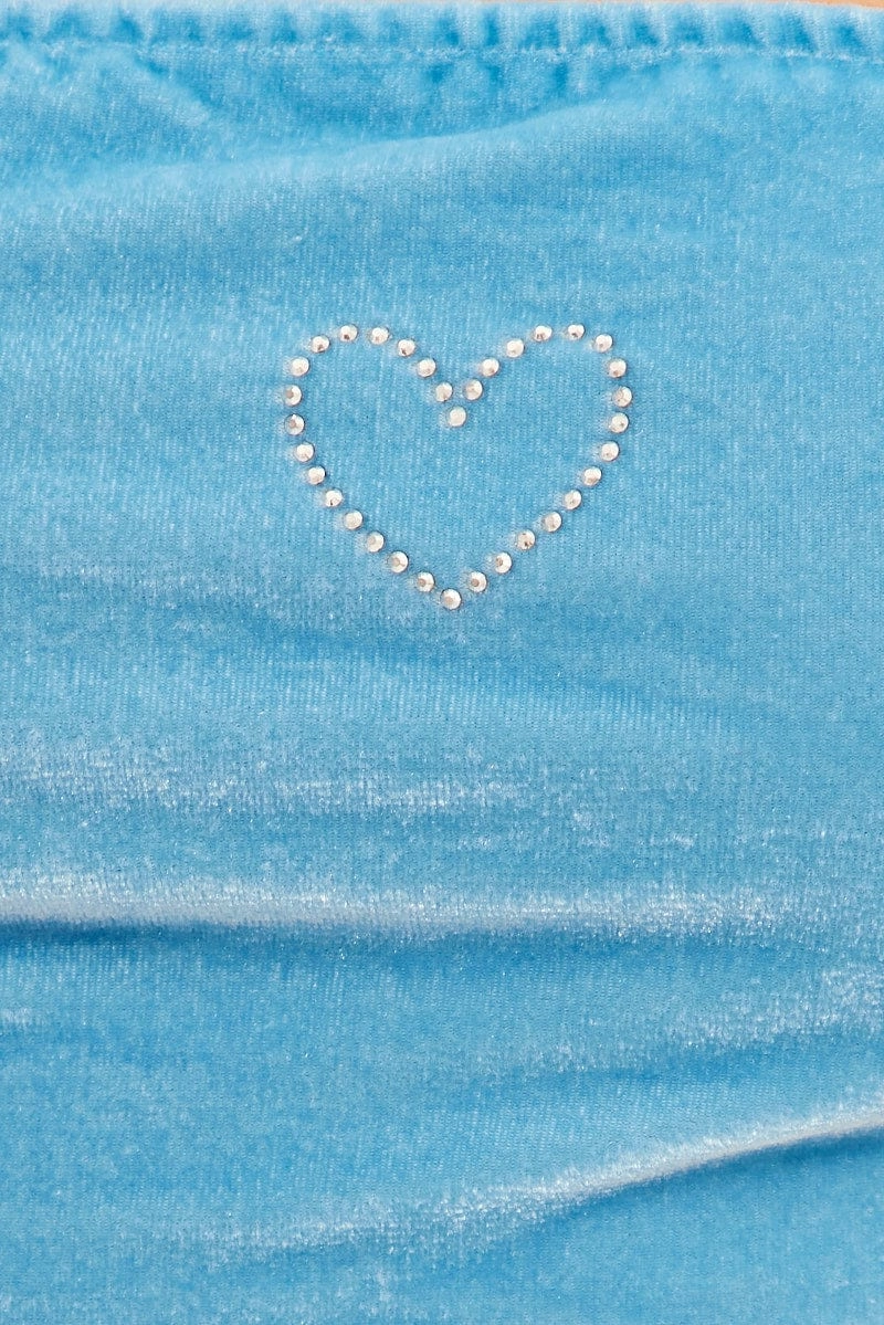 Blue Crop Top Lounge Set