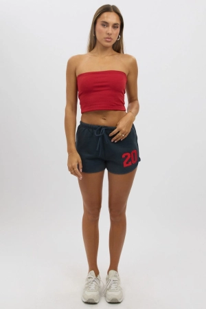 Blue Track Shorts Low Rise