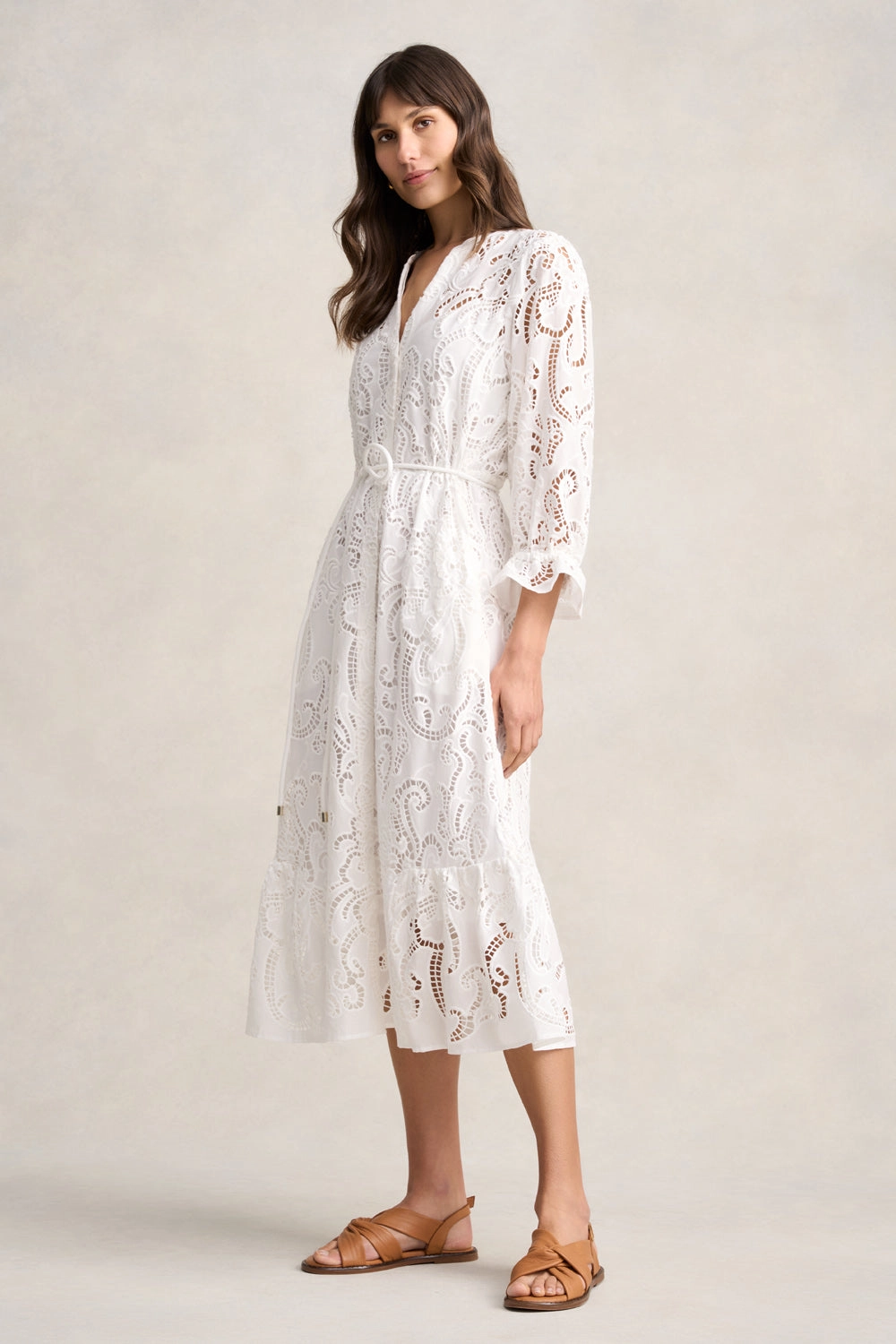 Broderie Lace Dress - White