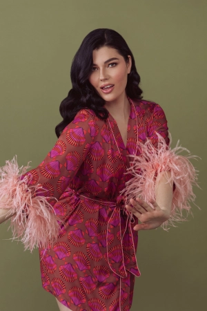 Cheetah Shell Print Short Robe