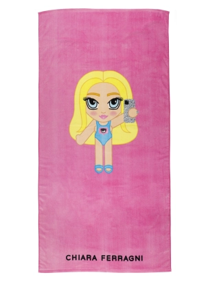 Chiara Ferragni Logo Printed Beach Towel