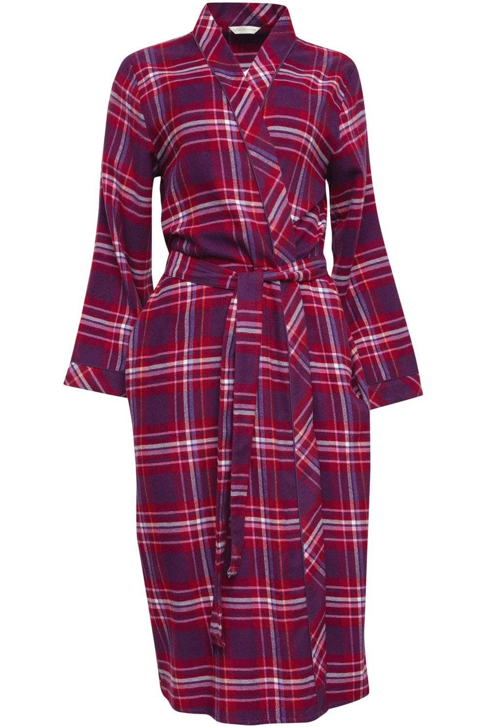 Clarissa Check Long Dressing Gown, Size UK 8
