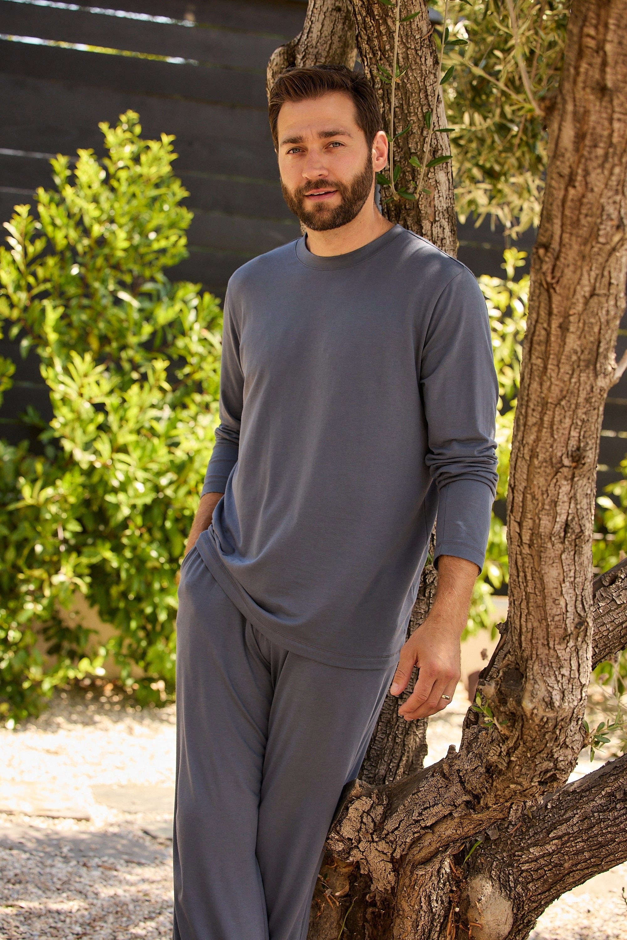 Classic Men's Pima Knit Pullover Set - Steel