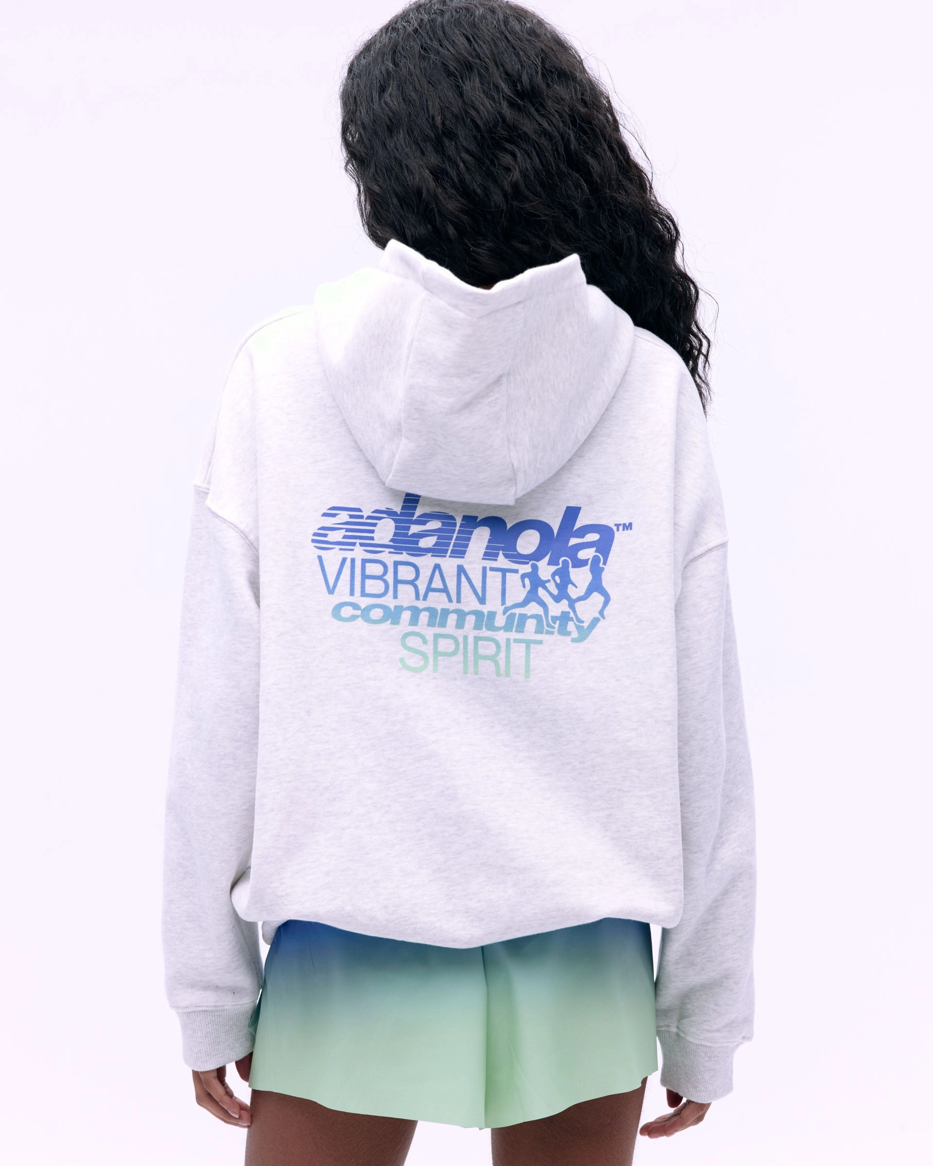 Community Spirit Oversized Hoodie - Light Grey Melange