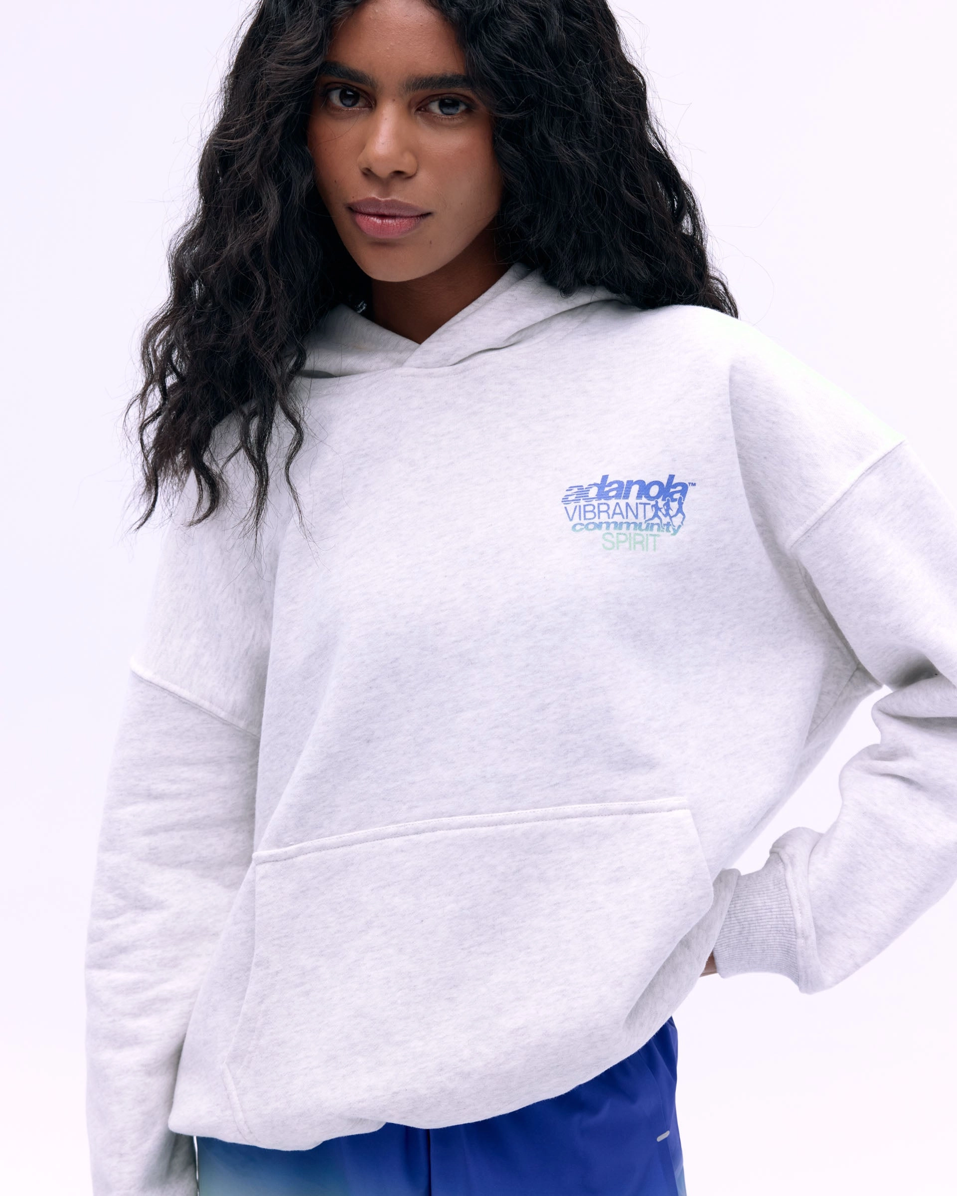 Community Spirit Oversized Hoodie - Light Grey Melange
