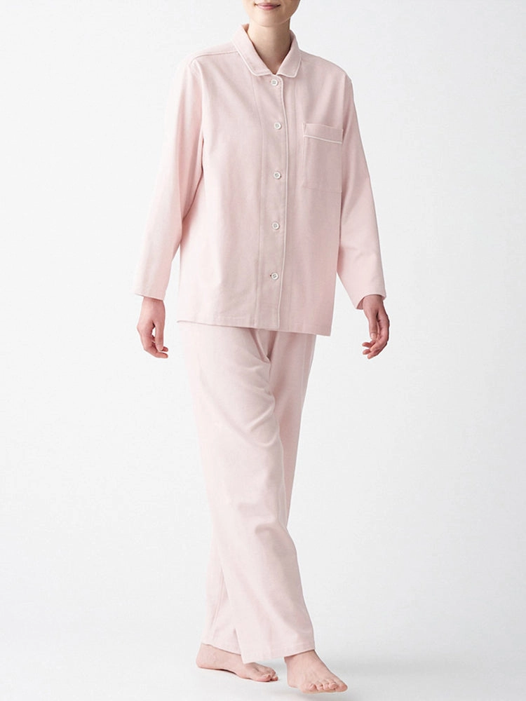 Cotton Plaid Pajamas Set Long Sleeve Sleepwear for Men&Women