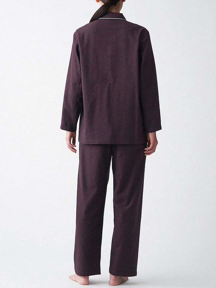 Cotton Plaid Pajamas Set Long Sleeve Sleepwear for Men&Women