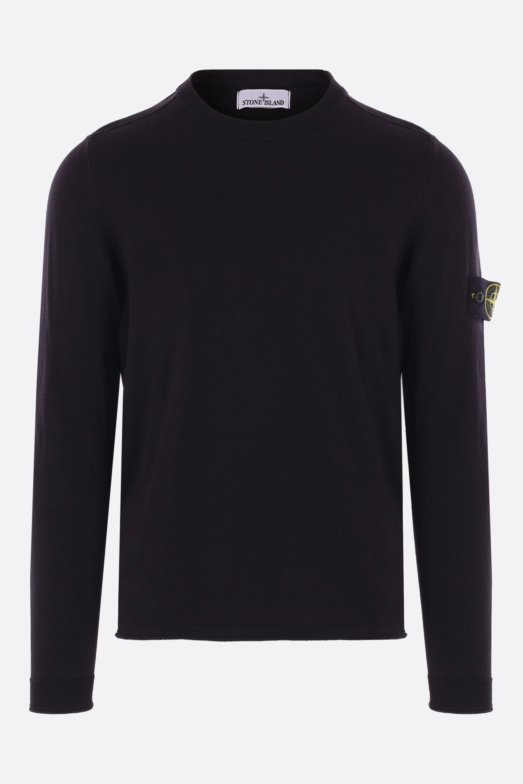 cotton sweater with logo badge