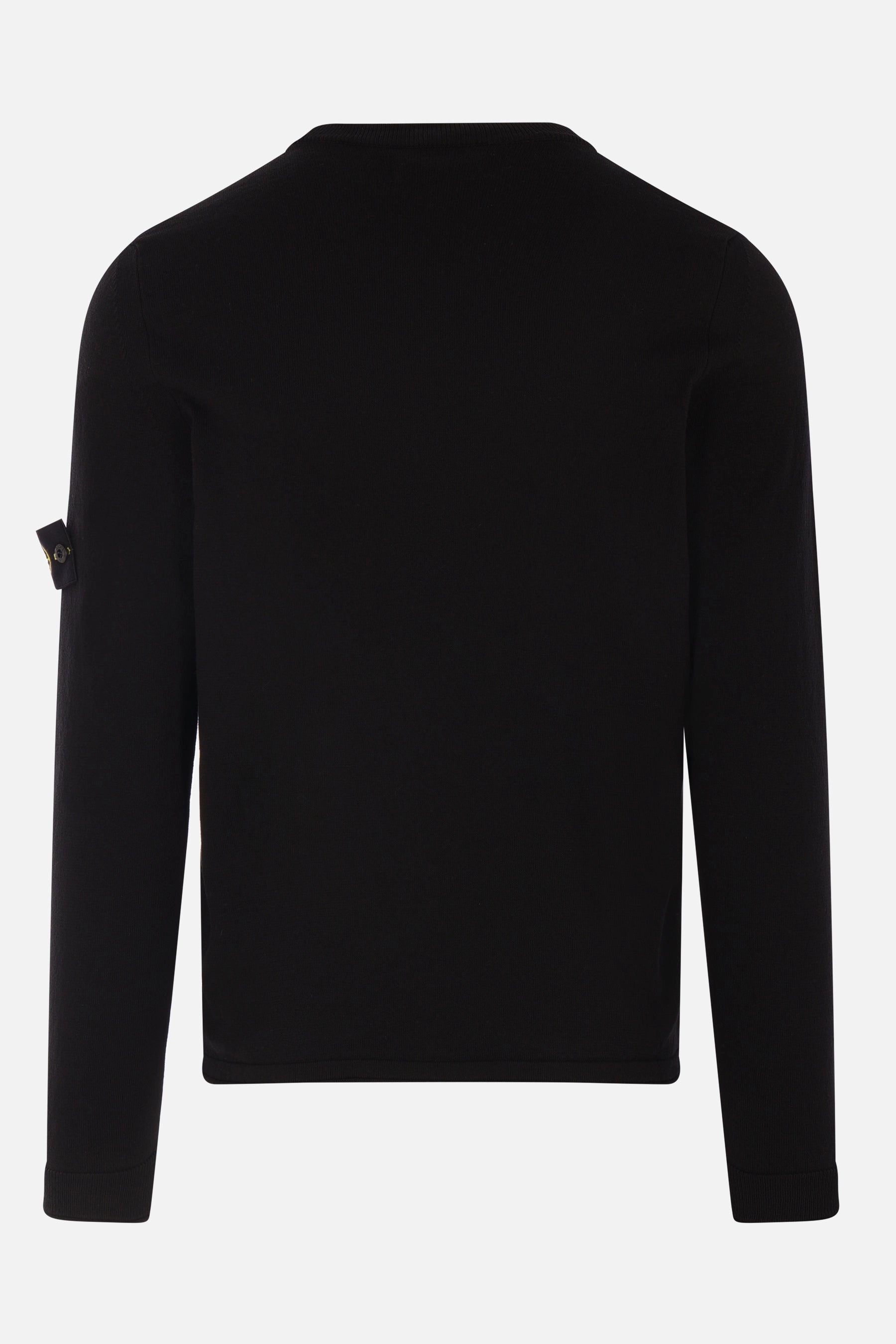 cotton sweater with logo badge