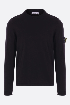 cotton sweater with logo badge
