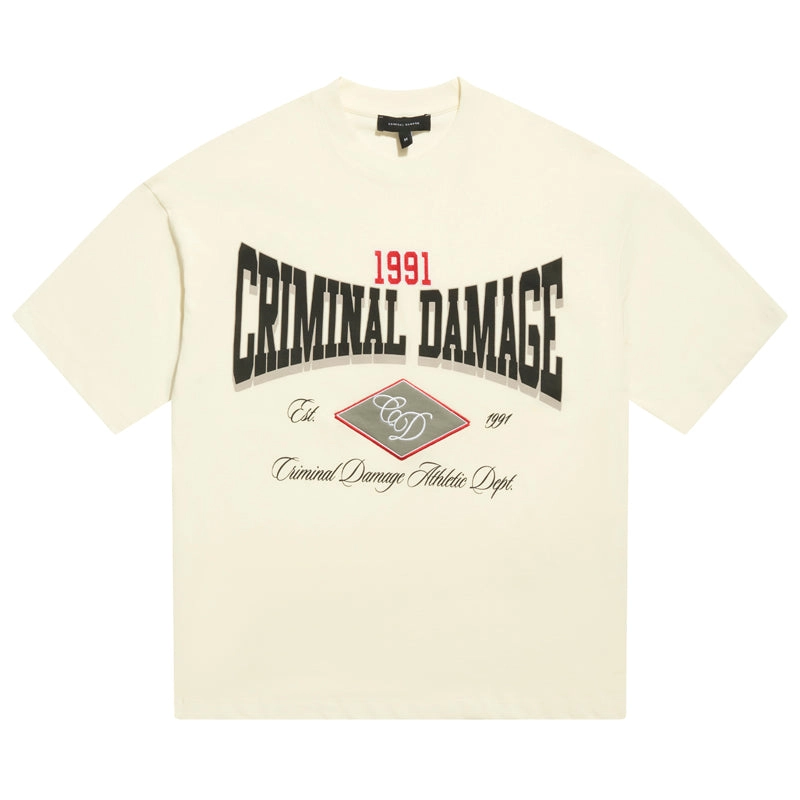 Criminal Damage Athletic Tee - Off White