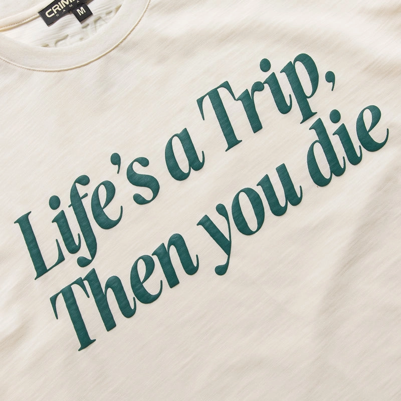 Criminal Damage Life's A Trip L/S Tee - Off White