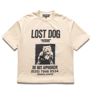Criminal Damage Lost Dog Tee - Stone
