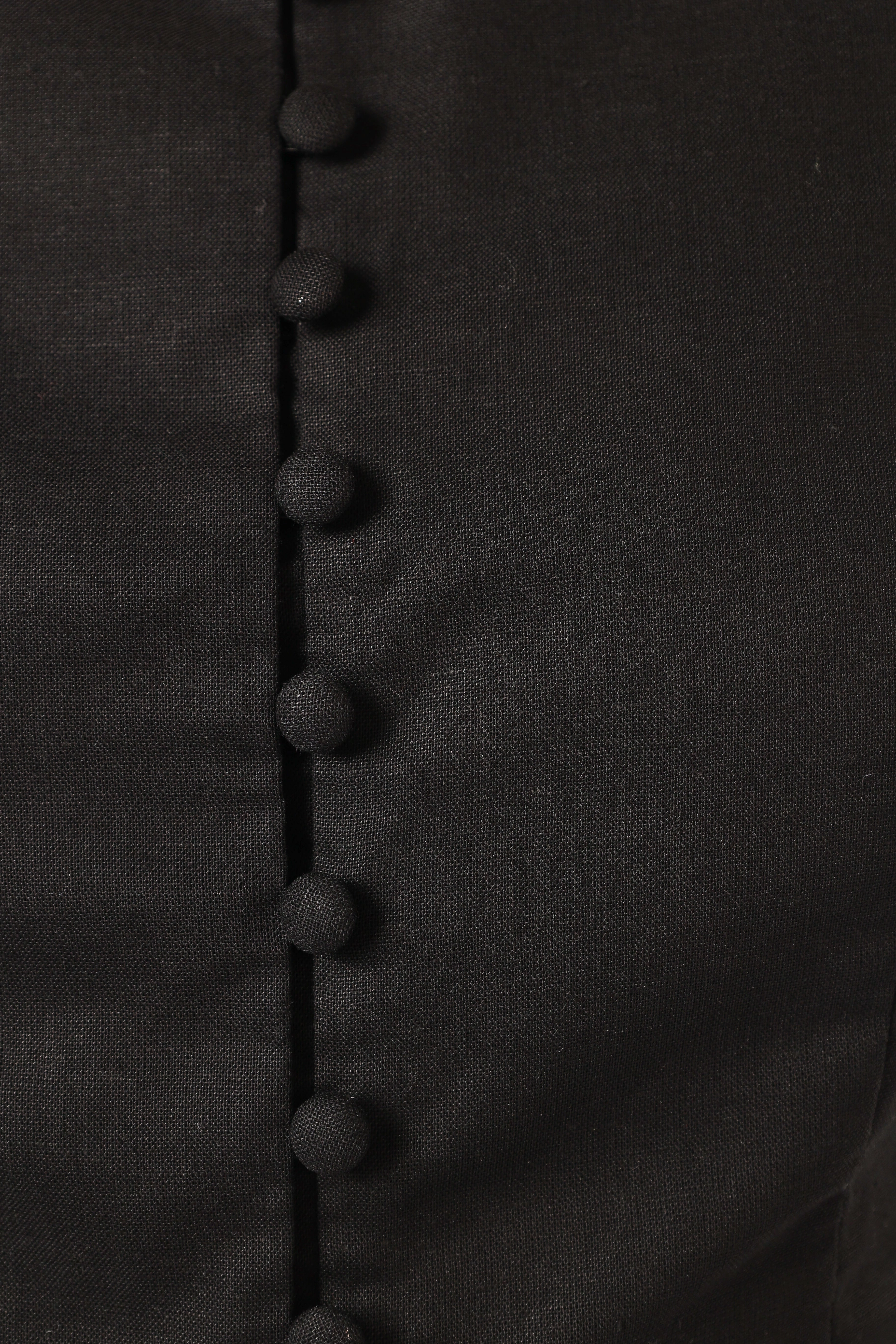 Daniella Linen Vest - Black