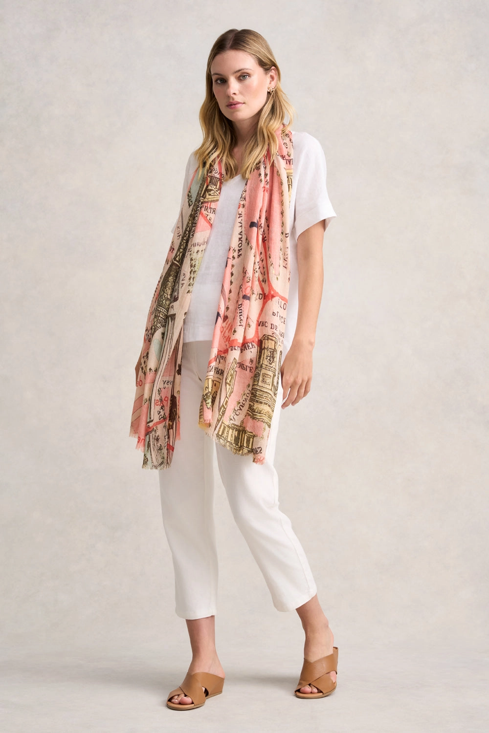 Eiffel Tower Print Scarf - Multi