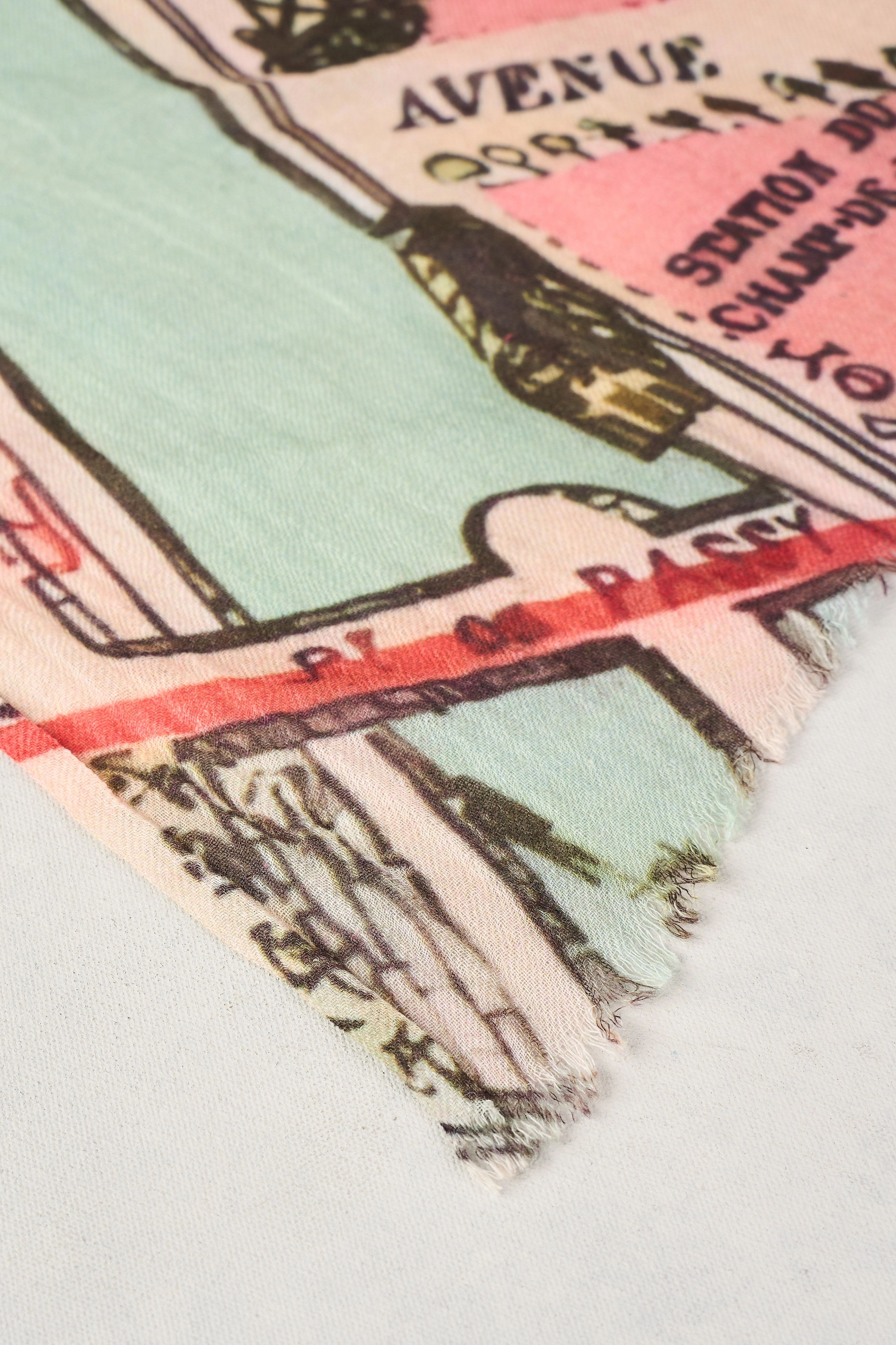 Eiffel Tower Print Scarf - Multi