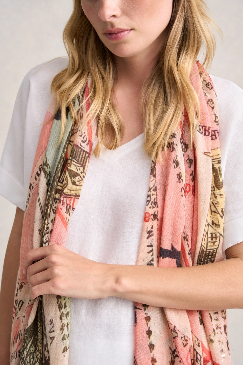 Eiffel Tower Print Scarf - Multi