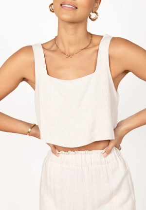 Eleanor Cropped Top - Beige