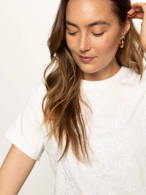 Embroidered Perfect Tee White