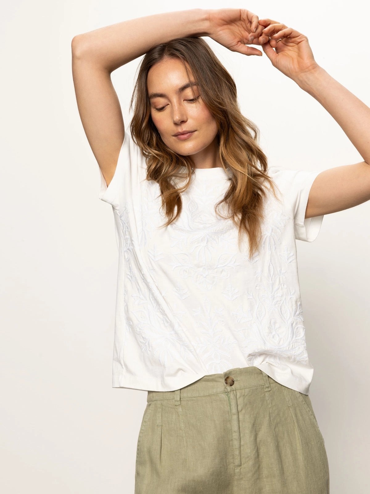 Embroidered Perfect Tee White