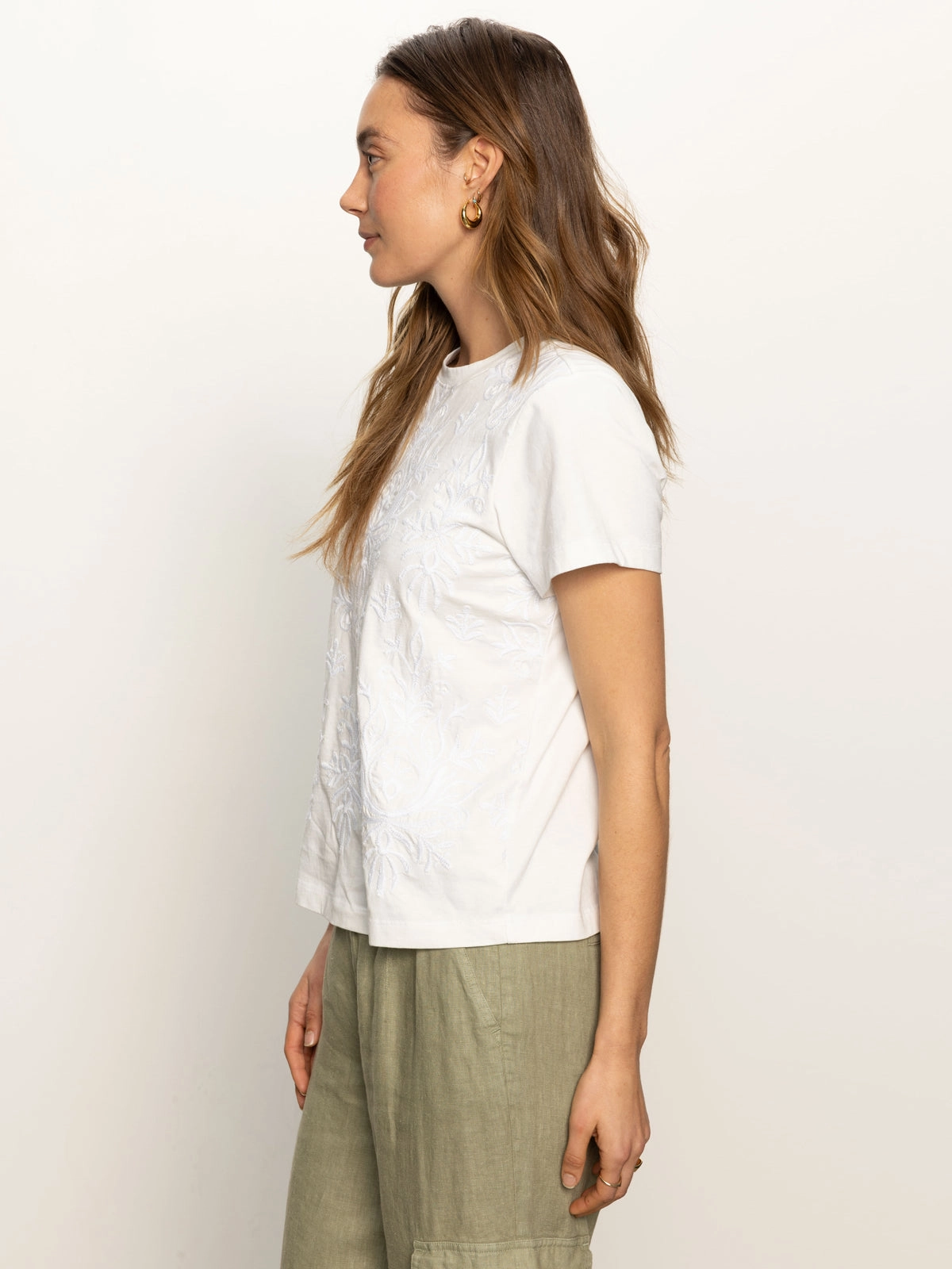 Embroidered Perfect Tee White