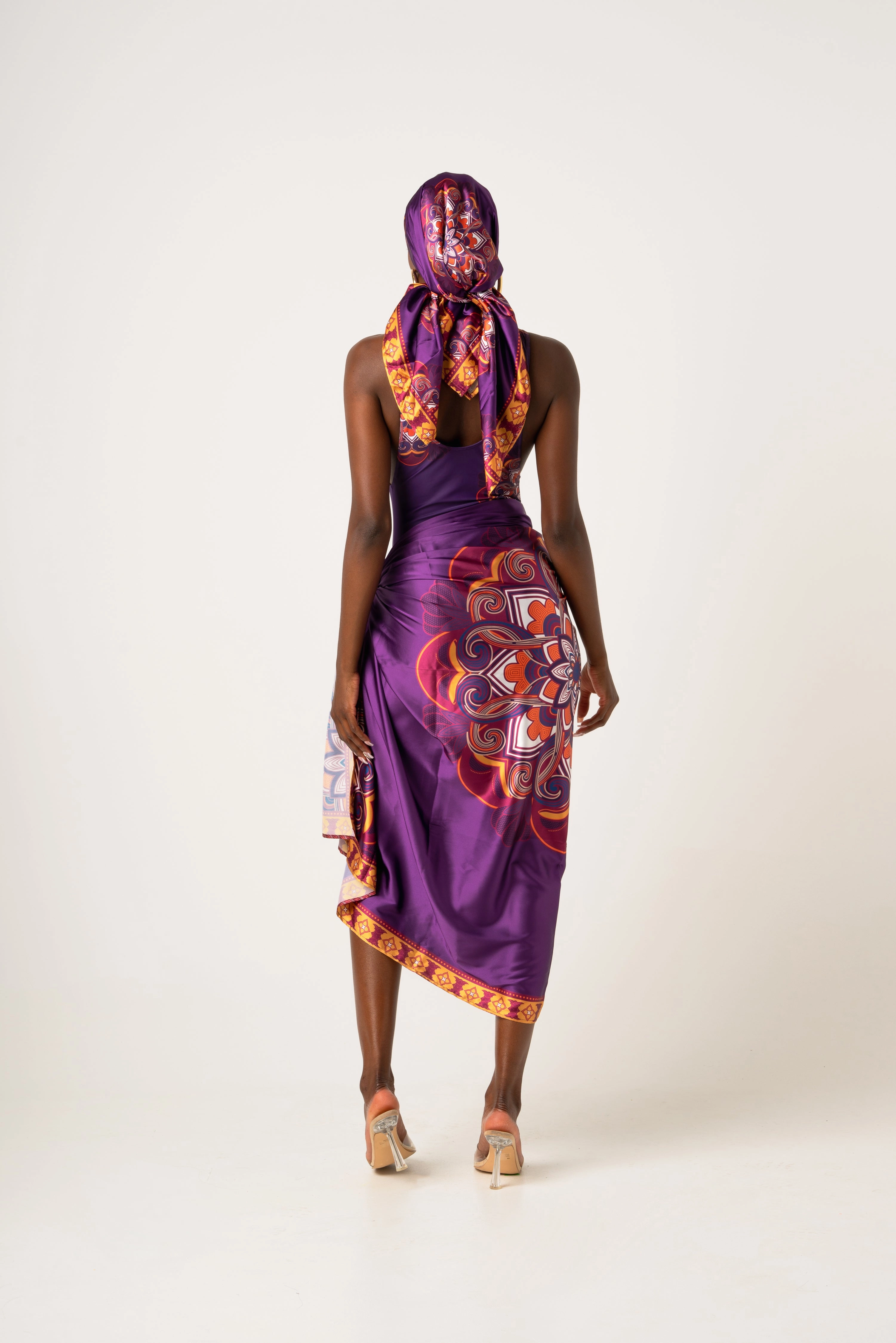 ENANG PURPLE XL SILK SCARF