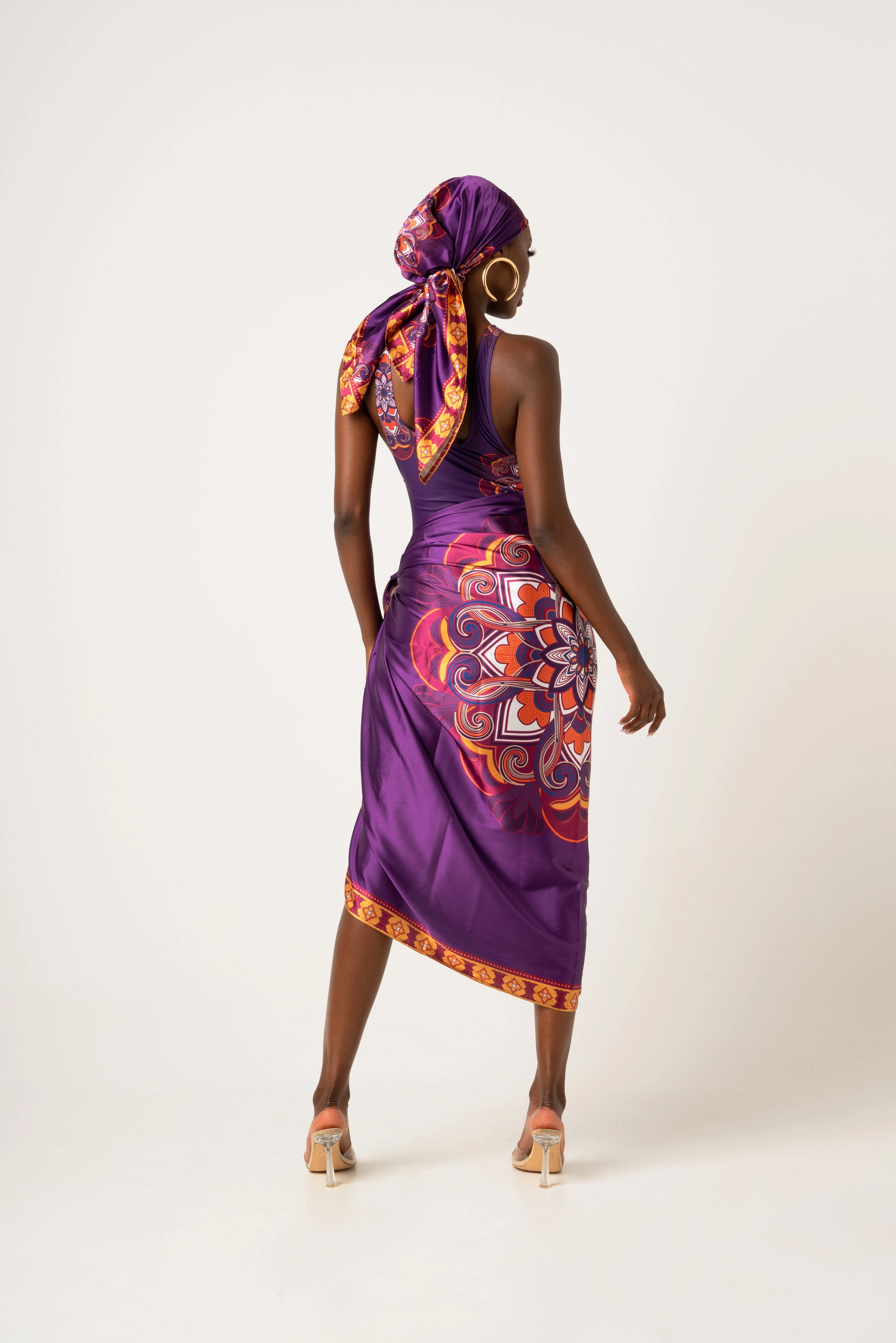 ENANG PURPLE XL SILK SCARF