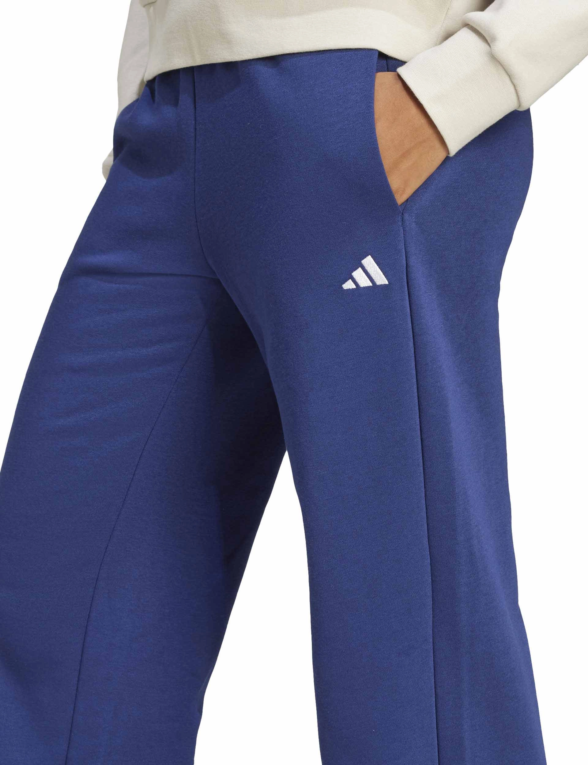 Essentials Small Logo Feel Cozy Open-Hem Joggers - Dark Blue/White