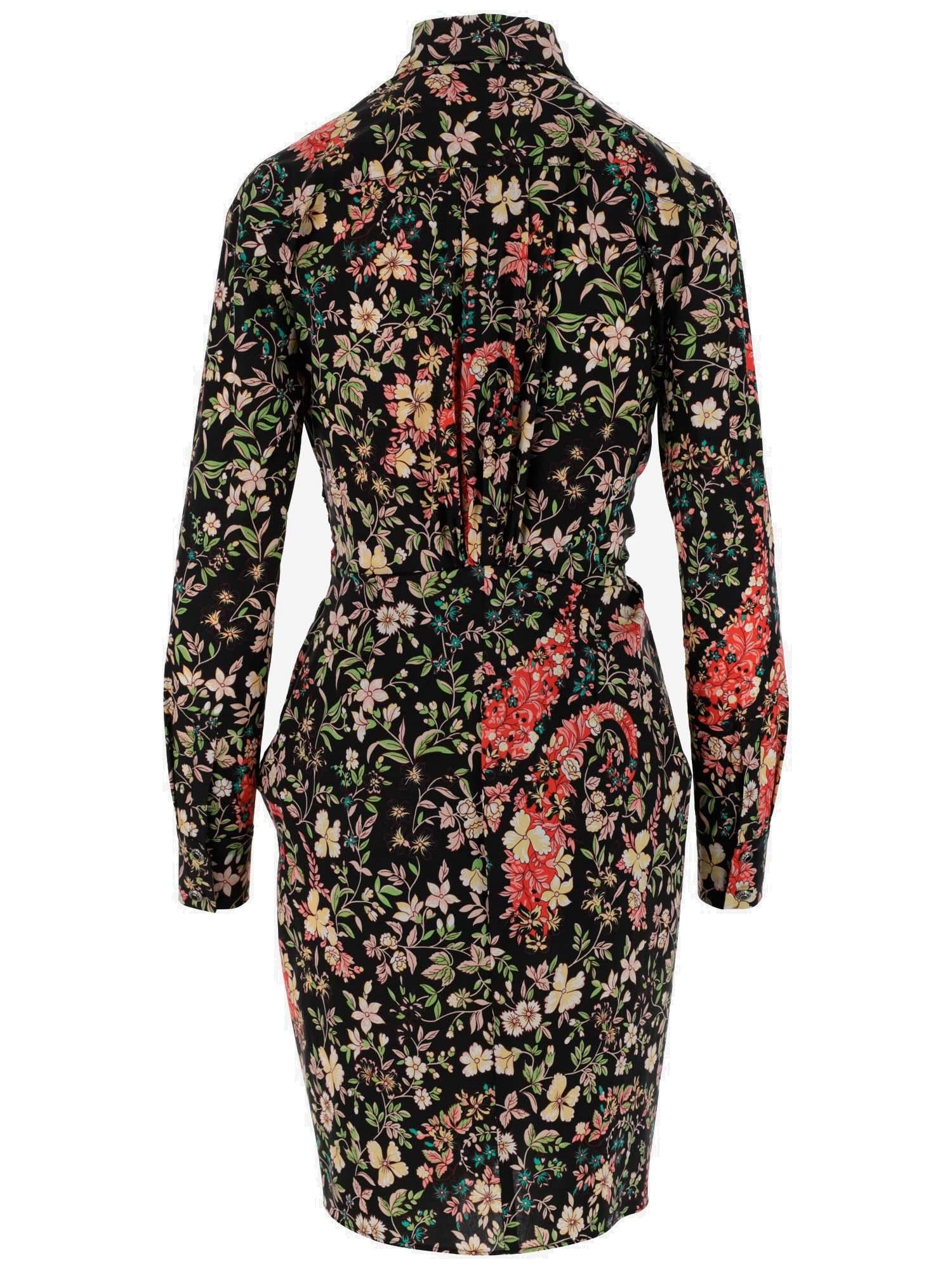 Etro Floral Printed Long-Sleeved Shirt Dress