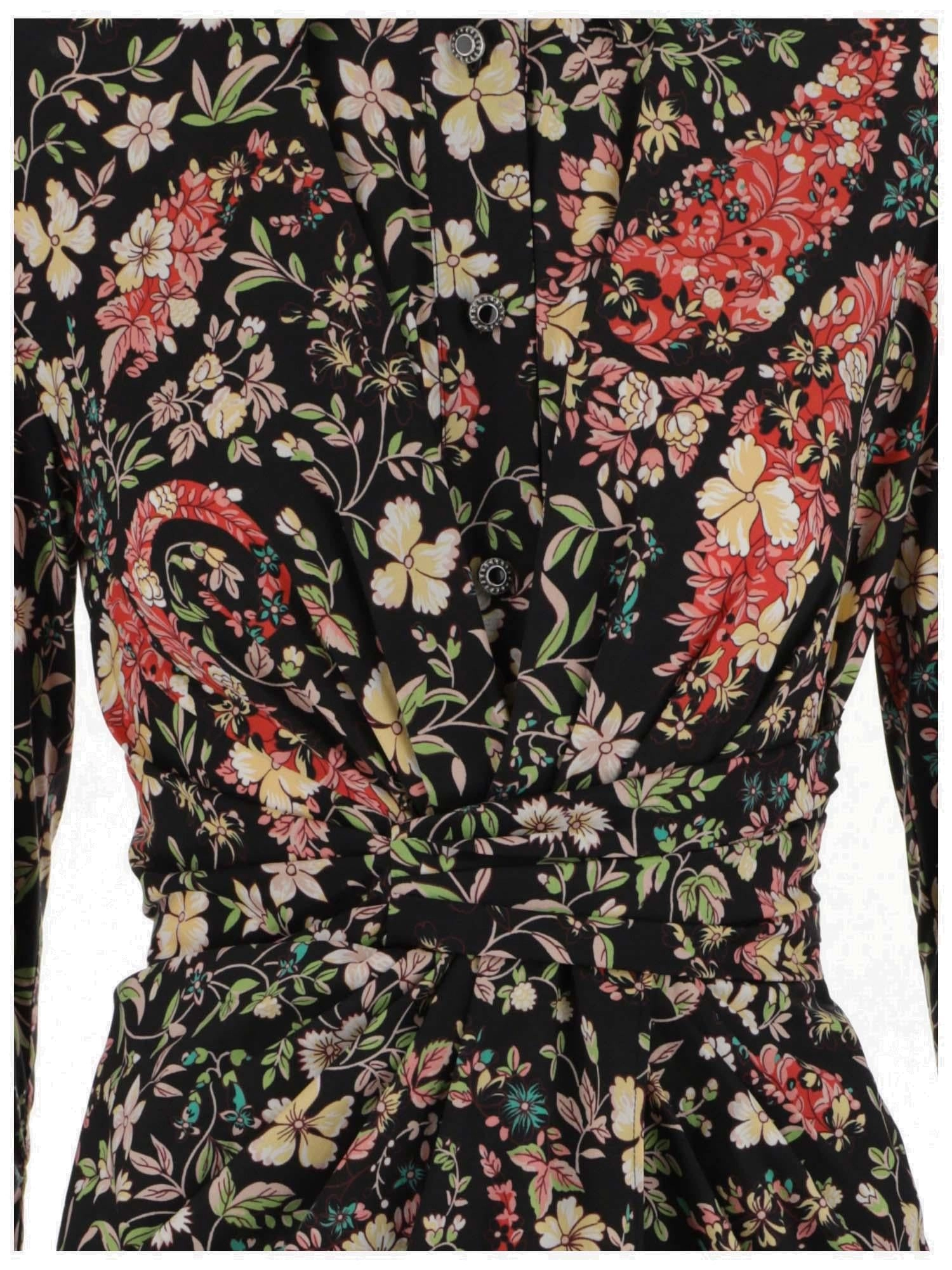 Etro Floral Printed Long-Sleeved Shirt Dress