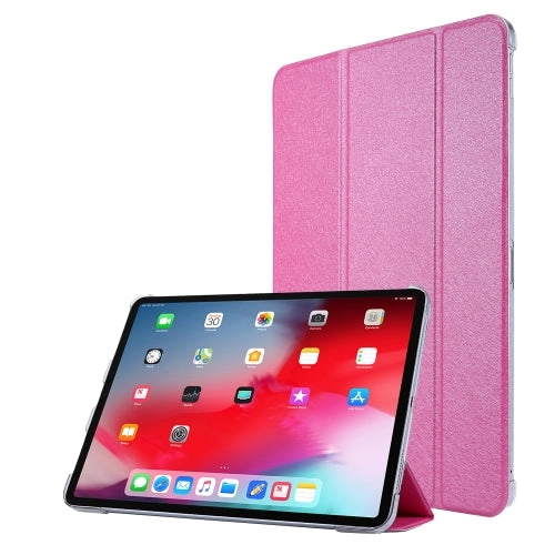 For iPad Pro Silk Texture Three-fold Horizontal Flip Leather Tablet Case with Holder  Pen Slot