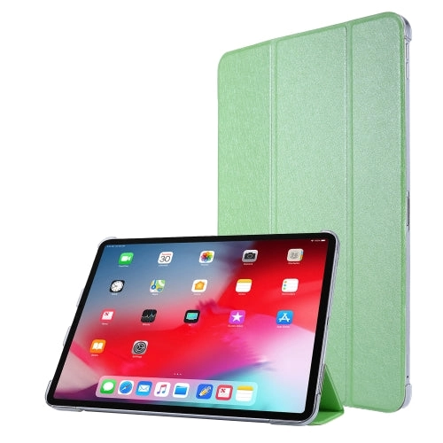 For iPad Pro Silk Texture Three-fold Horizontal Flip Leather Tablet Case with Holder  Pen Slot