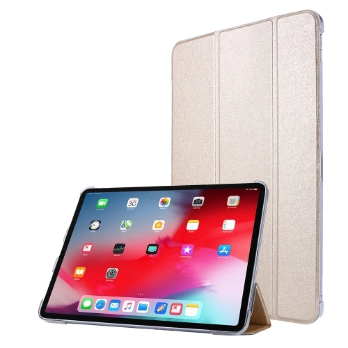 For iPad Pro Silk Texture Three-fold Horizontal Flip Leather Tablet Case with Holder  Pen Slot