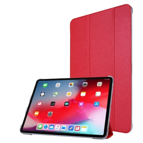 For iPad Pro Silk Texture Three-fold Horizontal Flip Leather Tablet Case with Holder  Pen Slot