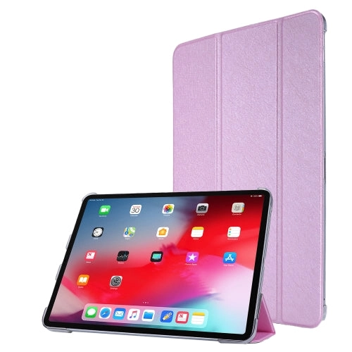 For iPad Pro Silk Texture Three-fold Horizontal Flip Leather Tablet Case with Holder  Pen Slot