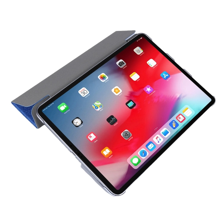 For iPad Pro Silk Texture Three-fold Horizontal Flip Leather Tablet Case with Holder  Pen Slot