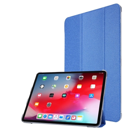 For iPad Pro Silk Texture Three-fold Horizontal Flip Leather Tablet Case with Holder  Pen Slot