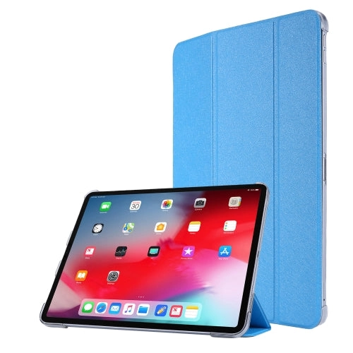 For iPad Pro Silk Texture Three-fold Horizontal Flip Leather Tablet Case with Holder  Pen Slot