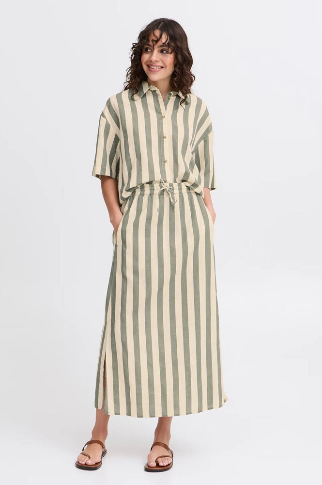 Fransa Maddie Agave Stripe Skirt