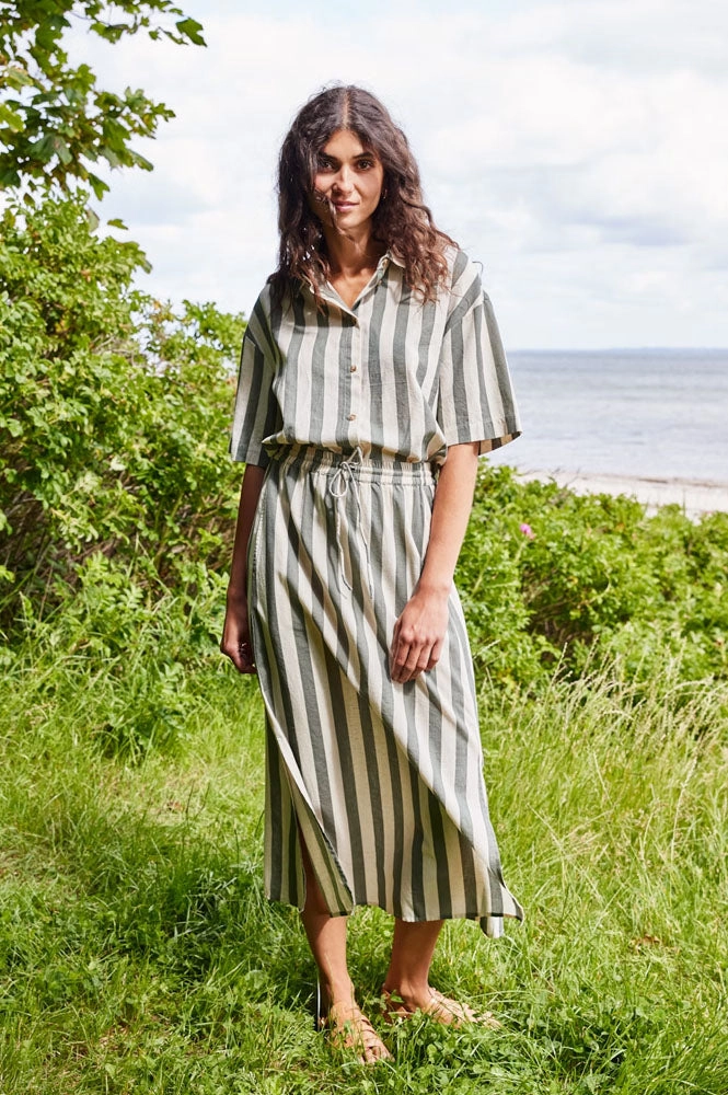 Fransa Maddie Agave Stripe Skirt